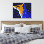 STARRY NIGHT FOX II | 月明かりの見張り キャンバスプリント (インサイチュ (寝室))