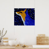 STARRY NIGHT FOX II | 月明かりの見張り ポスター (キッチン)