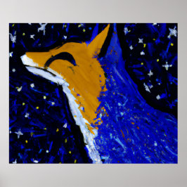 STARRY NIGHT FOX II | 月明かりの見張り ポスター