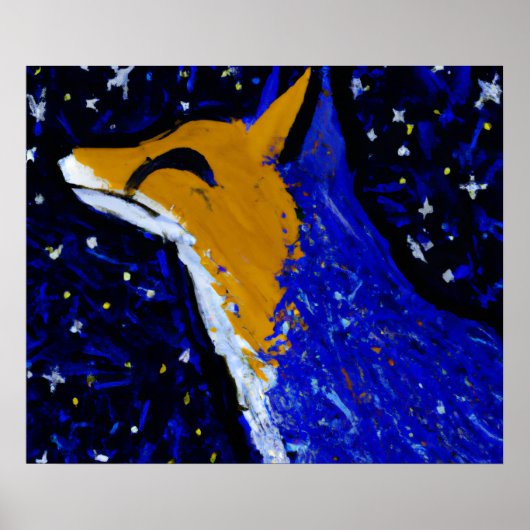 STARRY NIGHT FOX II | 月明かりの見張り ポスター (正面)
