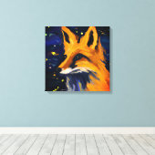 STARRY NIGHT FOX III | WOODLAND DREAM | キャンバスプリント (インサイチュ (ウッドフロア))