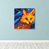 STARRY NIGHT FOX IV | 幻想的な野生動物のウォールアート キャンバスプリント (インサイチュ (ウッドフロア))
