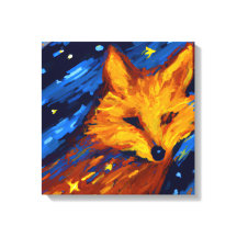 STARRY NIGHT FOX IV | 幻想的な野生動物のウォールアート