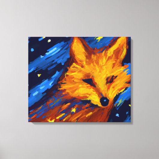 STARRY NIGHT FOX IV | CELESTIAL SPIRIT | キャンバスプリント (正面)