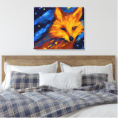 STARRY NIGHT FOX IV | CELESTIAL SPIRIT | キャンバスプリント (インサイチュ (寝室))