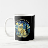 Starry Night Funny Cat The Meowsterece Van Gogh Hu コーヒーマグカップ (左)