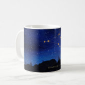 Starry Night Gold Capricorn Zodiac Constellation コーヒーマグカップ (正面左)