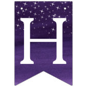 Starry night Happy New Year dark purple 2026 バンティングフラッグ (第2の旗)