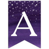 Starry night Happy New Year dark purple 2026 バンティングフラッグ (第3の旗)