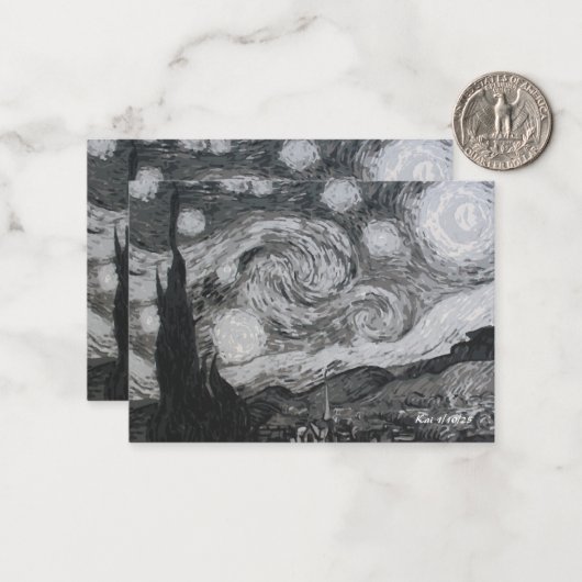 Starry Night I Vincent Van Bookmarks ノートカード (正面/裏面インサイチュ)