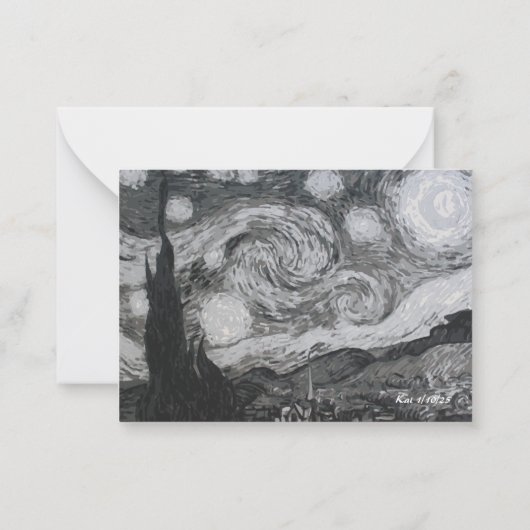 Starry Night I Vincent Van Bookmarks ノートカード (裏面)