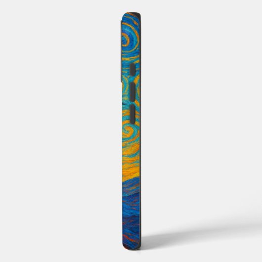 Starry Night Inspired Cat Illustration Phone Case Case-Mate iPhoneケース (裏面 / 左)