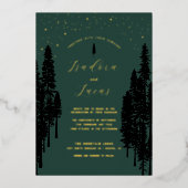 Starry Night | Luxe Celestial Forest Wedding 箔招待状 (正面)