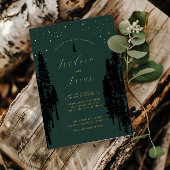 Starry Night | Luxe Celestial Forest Wedding 箔招待状