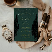 Starry Night | Luxe Celestial Forest Wedding 箔招待状