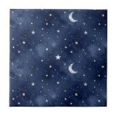 Starry Night Moon Constellations Pattern タイル (正面)