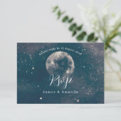 Starry Night Moonlight wedding invitation rsvp サンキューカード (スタンド正面)