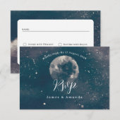 Starry Night Moonlight wedding invitation rsvp サンキューカード (正面/裏面)