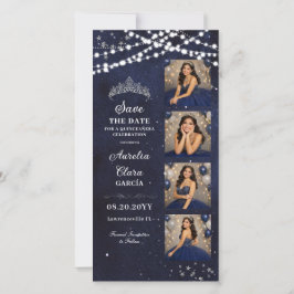 Starry Night Navy Blue Quinceañera Photo Booth セーブザデート