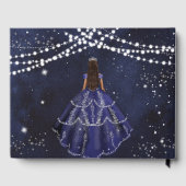 Starry Night Navy Blue Silver XV 15 Quinceanera ゲストブック (裏面)