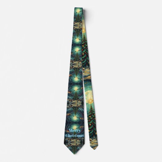 Starry Night Necktie Christmas Van Gogh ネクタイ (正面)