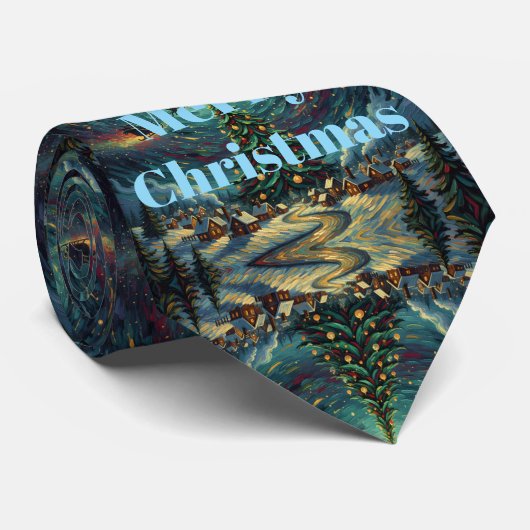 Starry Night Necktie Christmas Van Gogh ネクタイ (ロール)