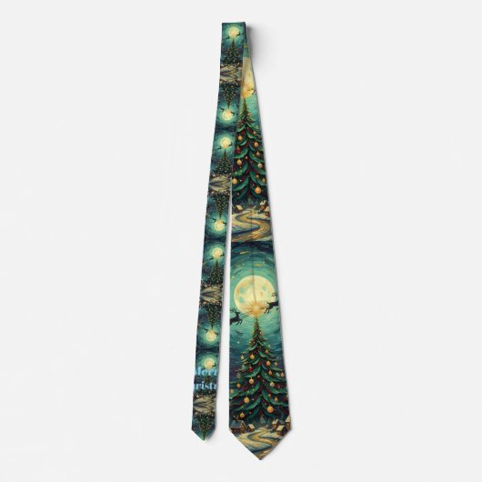 Starry Night Necktie Christmas Van Gogh ネクタイ (裏面)