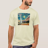 Starry Night Old Faithful Yellowstone Park Tシャツ (正面)