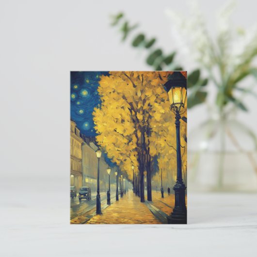 Starry Night on Andrássy Avenue, Budapest ポストカード (スタンド正面)