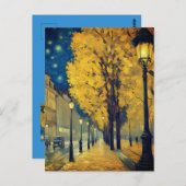 Starry Night on Andrássy Avenue, Budapest ポストカード (正面/裏面)