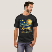 Starry Night Otter Van Gogh Lover Tシャツ (正面フル)