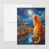 Starry Night Over Florence | Ginger Cat Art インビテーションポストカード (正面/裏面)