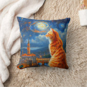 Starry Night Over Florence | Ginger Cat Art クッション (ブランケット)