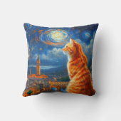 Starry Night Over Florence | Ginger Cat Art クッション (裏面)