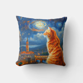 Starry Night Over Florence | Ginger Cat Art クッション