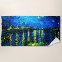 Starry Night Over the Rhone by Vincent Van Gogh ビーチタオル
