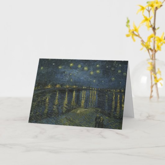 Starry Night Over the Rhône, oil painting Van Gogh カード (黄色い花)