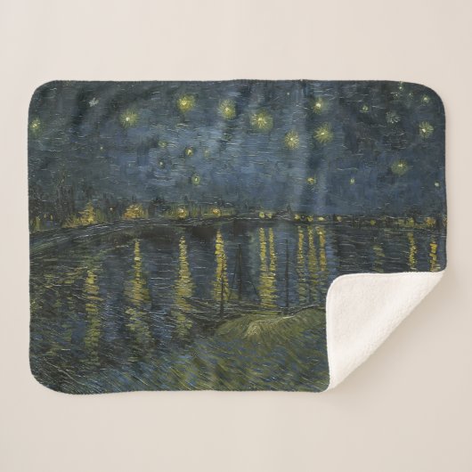 Starry Night Over the Rhône, oil painting Van Gogh シェルパブランケット (正面(横))