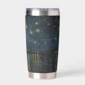 Starry Night Over the Rhône, oil painting Van Gogh 保温保冷タンブラー (背面)