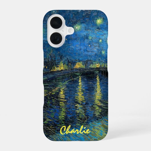 Starry Night Over the Rhône – Van Gogh – カスタム iPhone 16ケース (裏面)