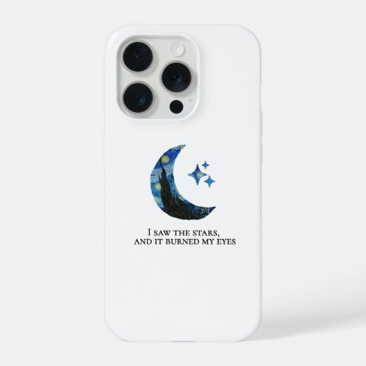 Starry night painting with qoute Phone Case iPhoneケース (裏面)