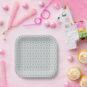 Starry Night Pattern Square Baby Shower Plate ペーパープレート (パーティー)
