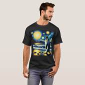 Starry Night Penguin Van Gogh Lover Tシャツ (正面フル)