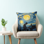 Starry Night Piano Dream Pillow – Romantic Moonlig クッション (椅子)