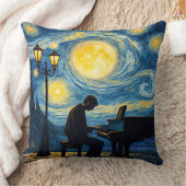 Starry Night Piano Dream Pillow – Romantic Moonlig クッション (ブランケット)