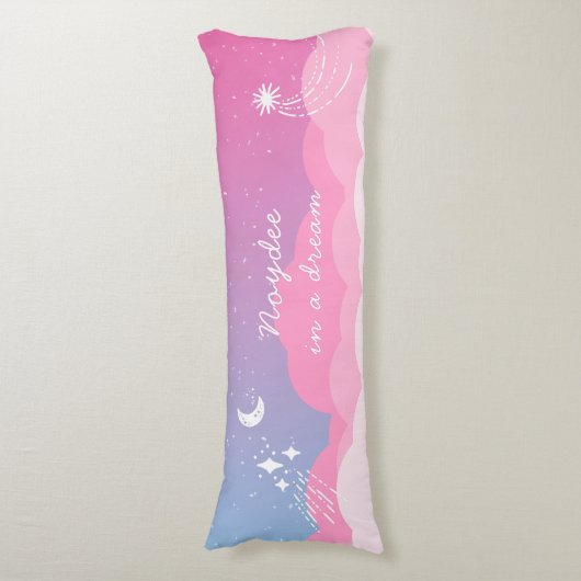 Starry night Pink blue Name and Text ボディピロー (正面縦)