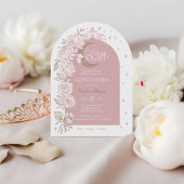 Starry Night Quinceanera Floral Celestial Moon 招待状