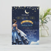 Starry Night Quinceanera party Invitation 招待状 (スタンド正面)