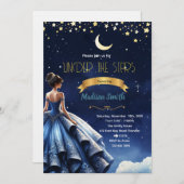 Starry Night Quinceanera party Invitation 招待状 (正面/裏面)