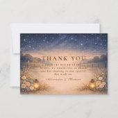 Starry Night Rustic Meadow Wedding サンキューカード (正面)